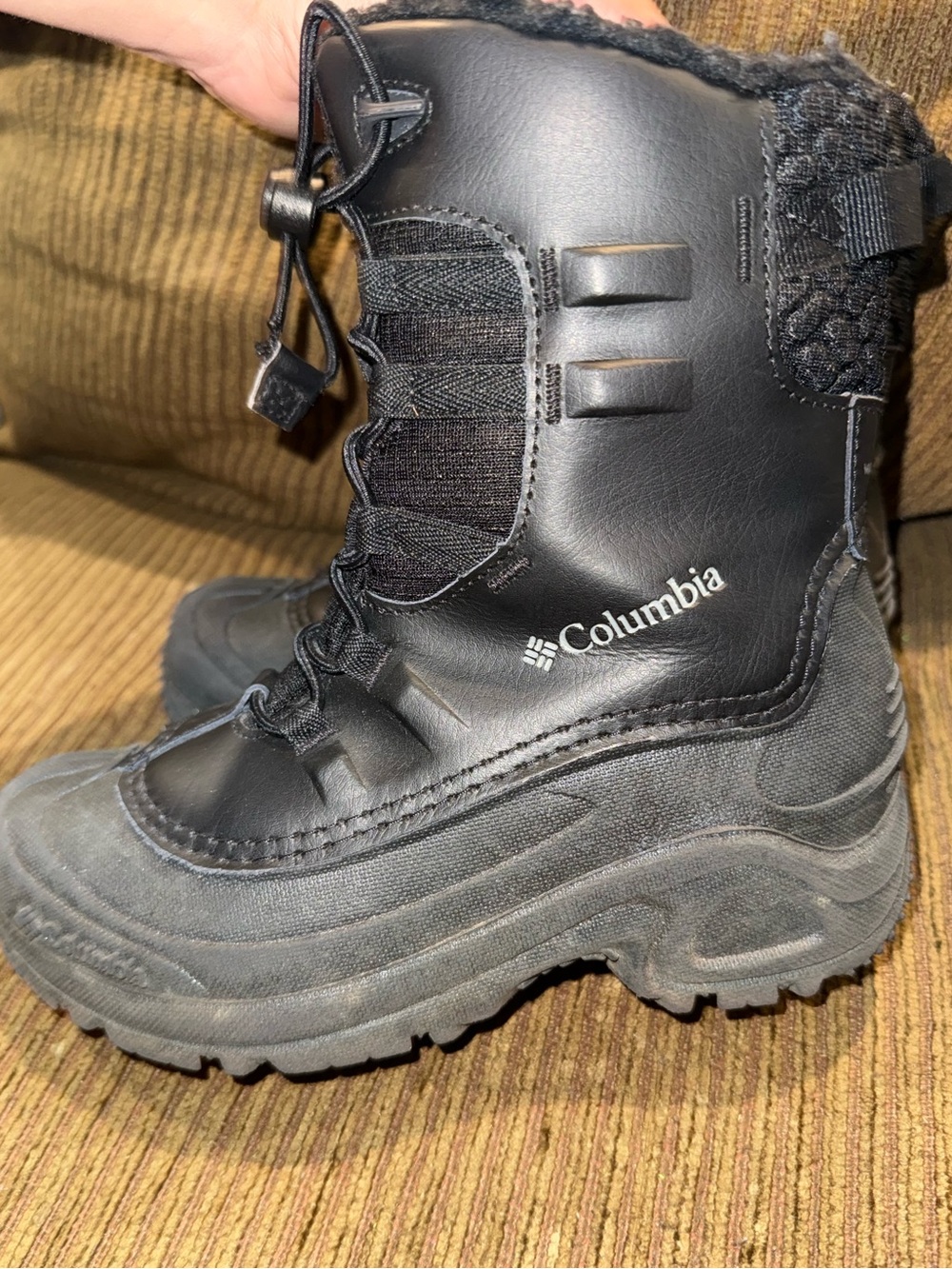 Columbia Kids Black Waterproof Lace Snow Boots
